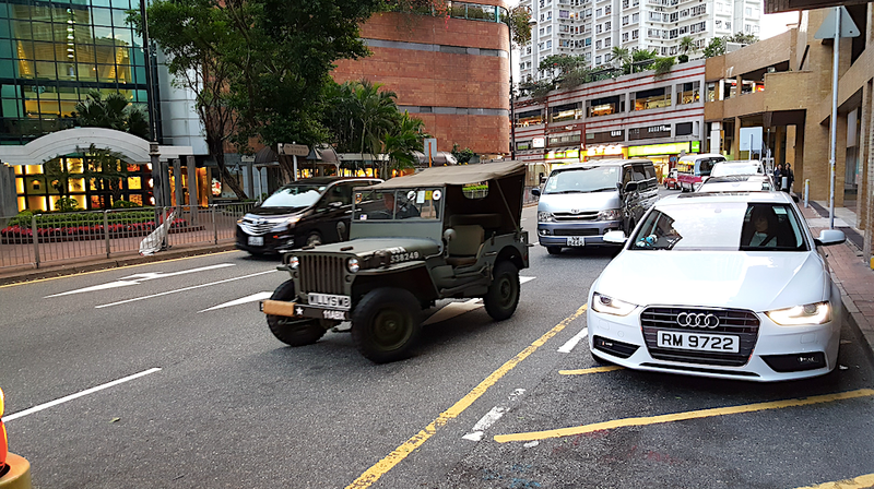 Victor drives off in his 1943 GPW after giving Mike and me a ride to the MTR.